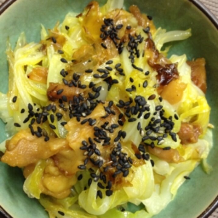 焼き鳥缶とキャベツとおかか混ぜ